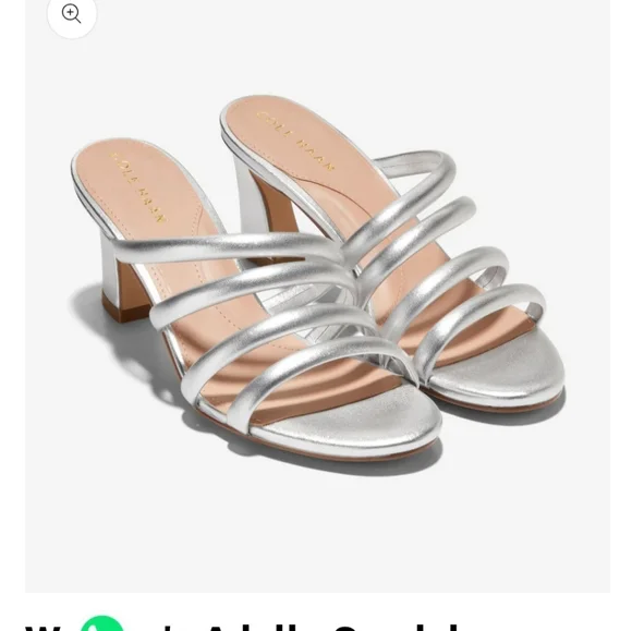 Cole Haan Silver Heeled Sandals with Strappy Design. Size 7 - Picture 4 of 11